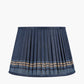 Samaira 35cm Denim Silk Border Print Mushroom Pleat Tapered Lampshade