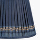 Samaira 35cm Denim Silk Border Print Mushroom Pleat Tapered Lampshade