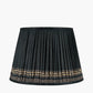 Samaira 40cm Black Silk Border Print Mushroom Pleat Tapered Lampshade