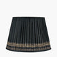 Samaira 40cm Black Silk Border Print Mushroom Pleat Tapered Lampshade