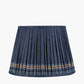 Samaira 40cm Denim Silk Border Print Mushroom Pleat Tapered Lampshade