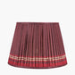 Samaira 40cm Red Silk Border Print Mushroom Pleat Tapered Lampshade