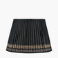Samaira 45cm Black Silk Border Print Mushroom Pleat Tapered Lampshade