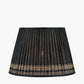 Samaira 45cm Black Silk Border Print Mushroom Pleat Tapered Lampshade