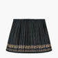 Samaira 45cm Black Silk Border Print Mushroom Pleat Tapered Lampshade