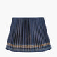 Samaira 45cm Denim Silk Border Print Mushroom Pleat Tapered Lampshade