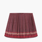 Samaira 45cm Red Silk Border Print Mushroom Pleat Tapered Lampshade