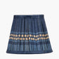 Samaira 16cm Denim Silk Border Print Mushroom Pleat Tapered Lampshade
