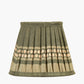 Samaira 16cm Olive Silk  Border Print Mushroom Pleat Tapered Lampshade