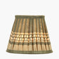 Samaira 16cm Olive Silk  Border Print Mushroom Pleat Tapered Lampshade