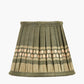 Samaira 16cm Olive Silk  Border Print Mushroom Pleat Tapered Lampshade