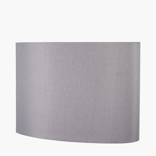 Mia 35cm Steel Grey Oval Silk Mix Lampshade