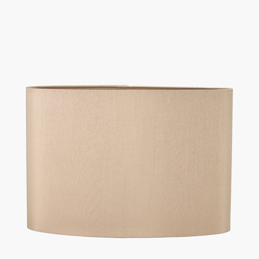 Mia 35cm Taupe Oval Silk Mix Lampshade