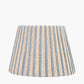 Isla 30cm Jute Striped Natural & Blue Tapered Lampshade