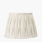 Odette 30cm White Linen Slub Pinch Pleat  Tapered Lampshade