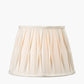 Odette 30cm White Linen Slub Pinch Pleat  Tapered Lampshade