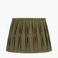Odette 35cm Olive Green Cotton Slub Pinch Pleat  Tapered Lampshade