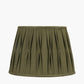 Odette 35cm Olive Green Cotton Slub Pinch Pleat  Tapered Lampshade
