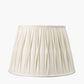Odette 40cm White Linen Cotton Slub Pinch Pleat  Tapered Lampshade