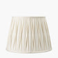 Odette 40cm White Linen Cotton Slub Pinch Pleat  Tapered Lampshade