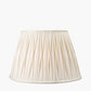 Odette 45cm White Linen Cotton Slub Pinch Pleat  Tapered Lampshade