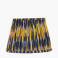 Suri 25 cm Navy and Yellow Ikat Patterned Mushroom Pleat Tapered Lampshade