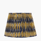Suri 45 cm Navy and Yellow Ikat Patterned Mushroom Pleat Tapered Lampshade