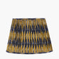 Suri 45 cm Navy and Yellow Ikat Patterned Mushroom Pleat Tapered Lampshade