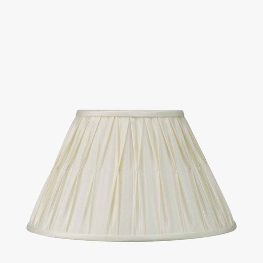 Garbo 40cm Cream Silk Mix Pinch Pleat Tapered Lampshade