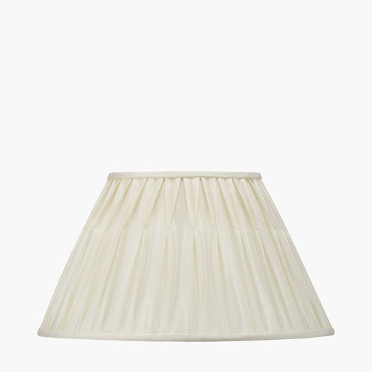 Garbo 45cm Cream Silk Mix Pinch Pleat Tapered Lampshade