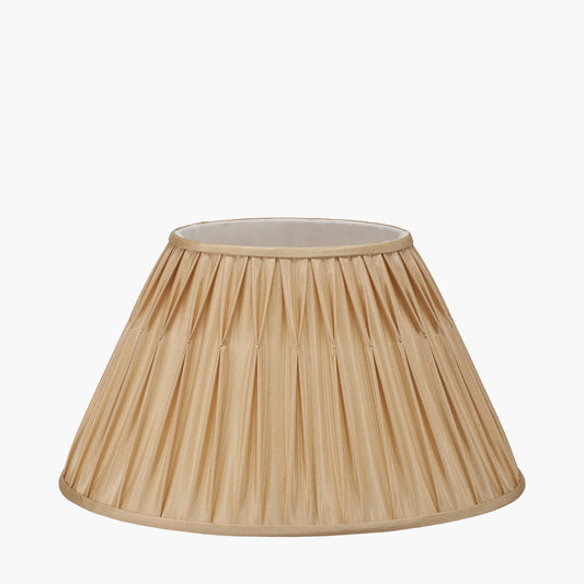 Garbo 45cm Gold Silk Mix Pinch Pleat Tapered Lampshade