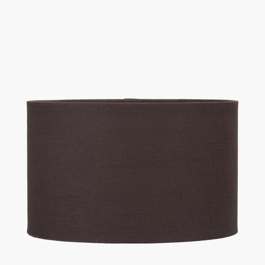 Lino 25cm Bitter Chocolate Self Lined Linen Cylinder Lampshade