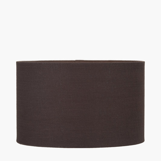 Lino 25cm Bitter Chocolate Self Lined Linen Cylinder Lampshade