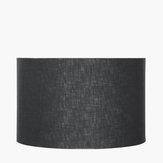 Lino 50cm Black Self Lined Linen Cylinder Lampshade