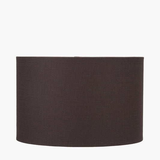 Lino 30cm Bitter Chocolate Self Lined Linen Cylinder Lampshade