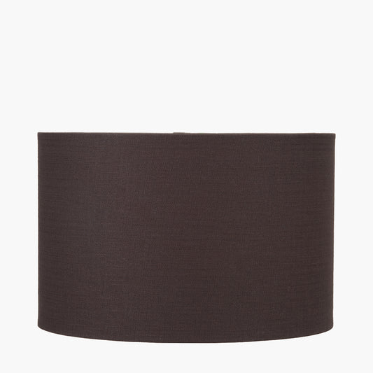 Lino 30cm Bitter Chocolate Self Lined Linen Cylinder Lampshade