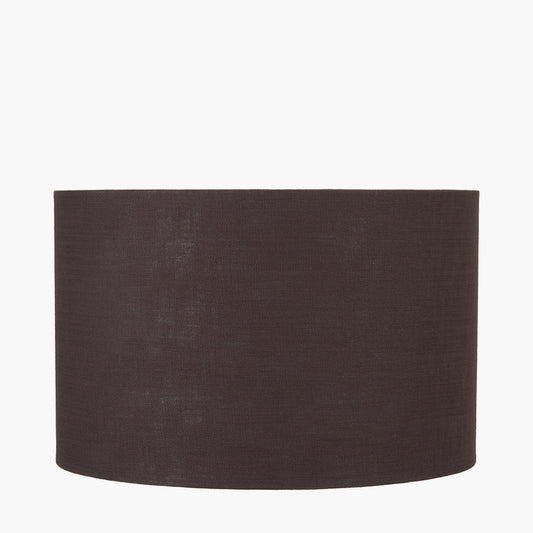 Lino 35cm Bitter Chocolate Self Lined Linen Cylinder Lampshade