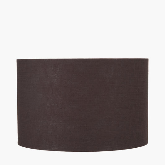 Lino 35cm Bitter Chocolate Self Lined Linen Cylinder Lampshade