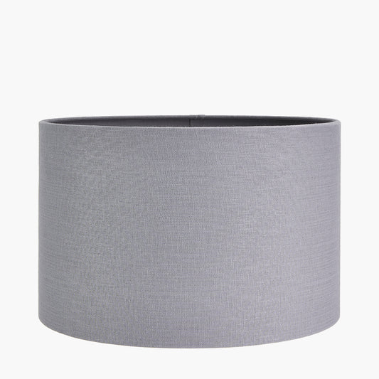 Lino 35cm Steel Grey Self Lined Linen Cylinder Lampshade