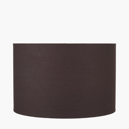 Lino 40cm Bitter Chocolate Self Lined Linen Cylinder Lampshade