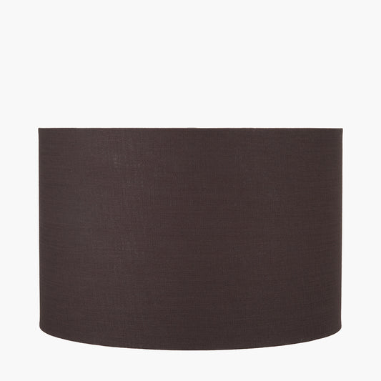 Lino 40cm Bitter Chocolate Self Lined Linen Cylinder Lampshade