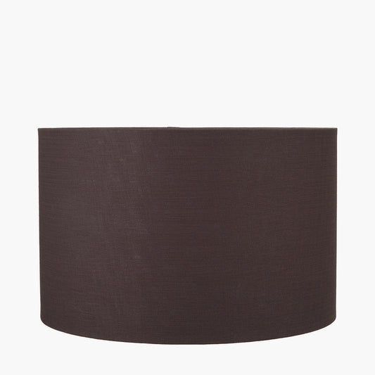 Lino 45cm Bitter Chocolate Self Lined Linen Cylinder Lampshade