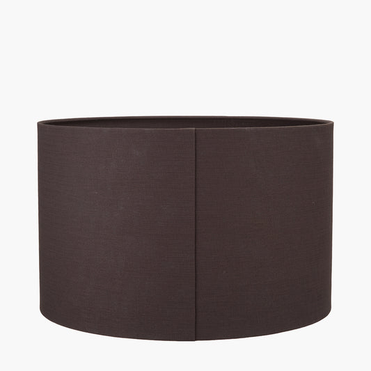 Lino 45cm Bitter Chocolate Self Lined Linen Cylinder Lampshade