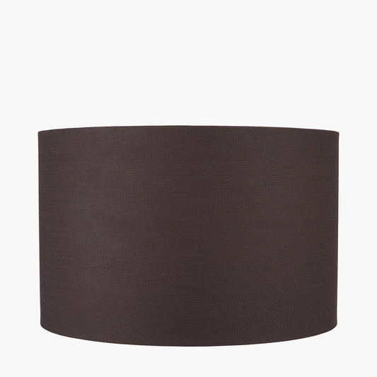 Lino 50cm Bitter Chocolate Self Lined Linen Cylinder Lampshade