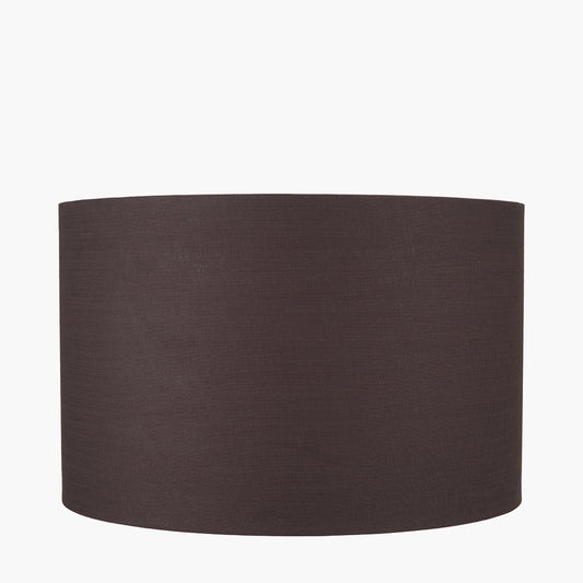 Lino 50cm Bitter Chocolate Self Lined Linen Cylinder Lampshade