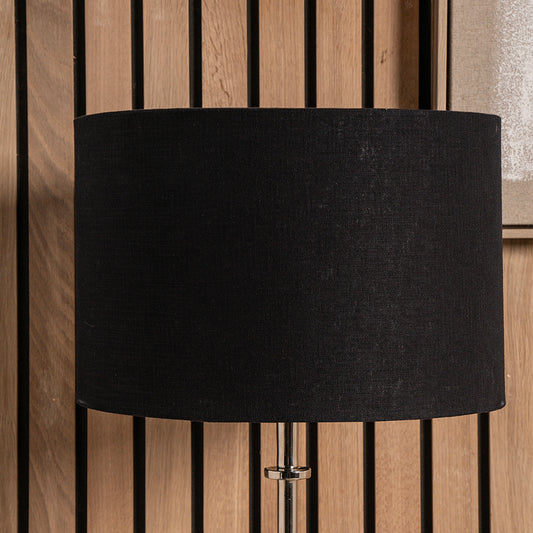 Lino 50cm Black Self Lined Linen Cylinder Lampshade