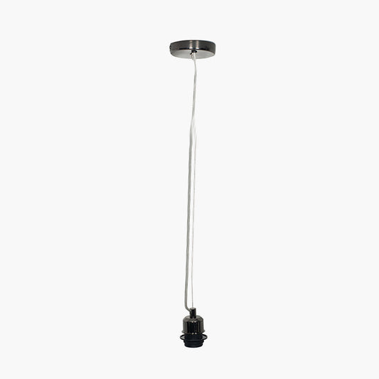 Black Chrome Contemporary Electrified E27 Ceiling Fitting