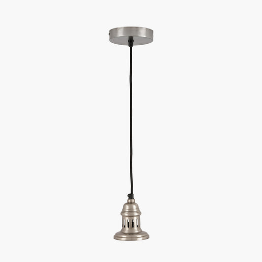 Antique Silver Metal Electrical Ceiling Fitting for Café and Dome Pendants