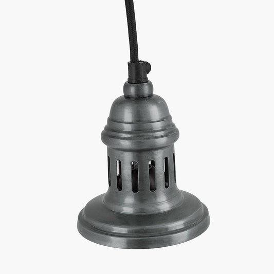Dark Antique Silver Metal Electrical Ceiling Fitting for Caf�� and Dome Pendants
