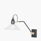 Canton Matt Black Metal and Glass Cone Wall Light